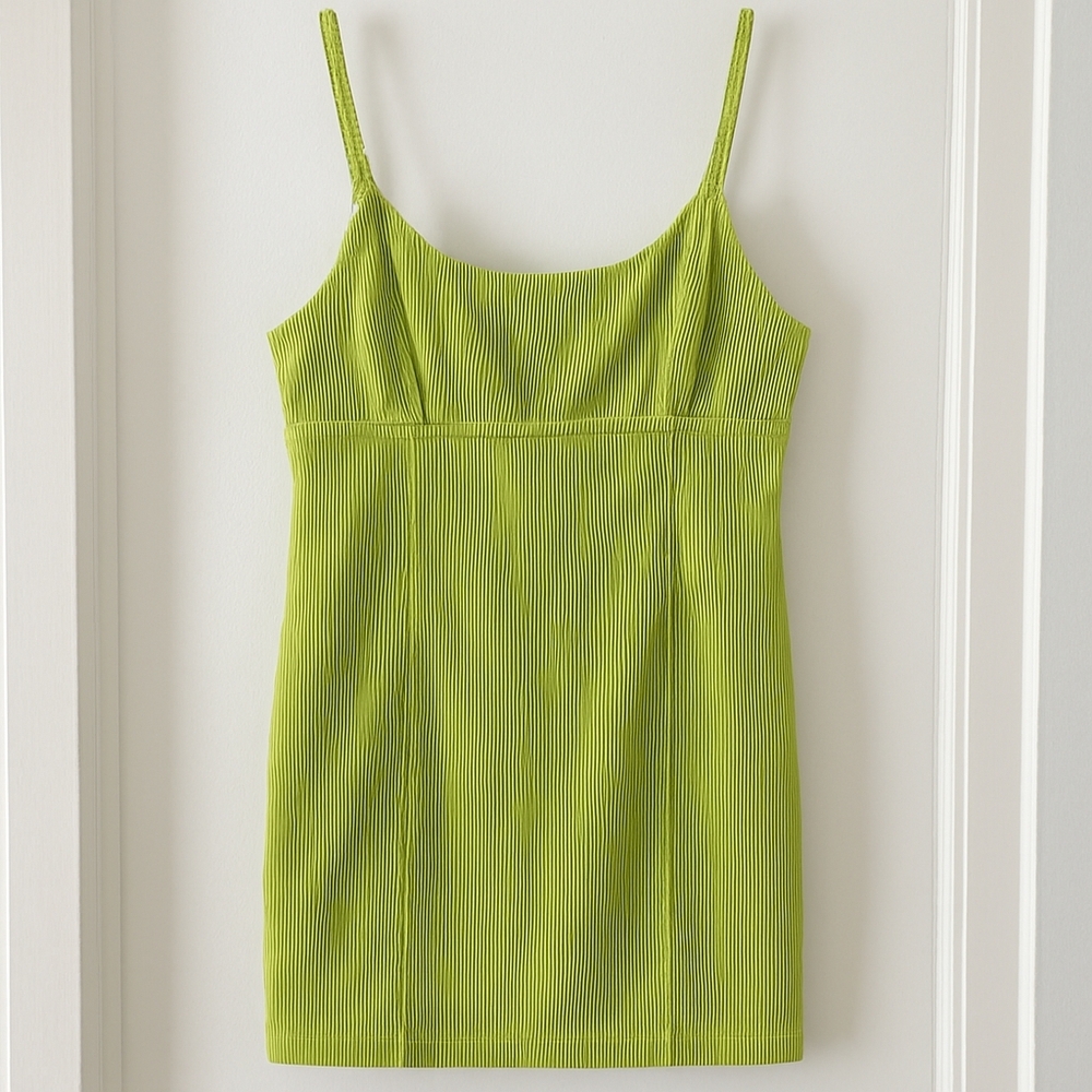 Wild Fable Green Corduroy Mini Dress XL | Adjustable Straps Soft Ribbed Texture
